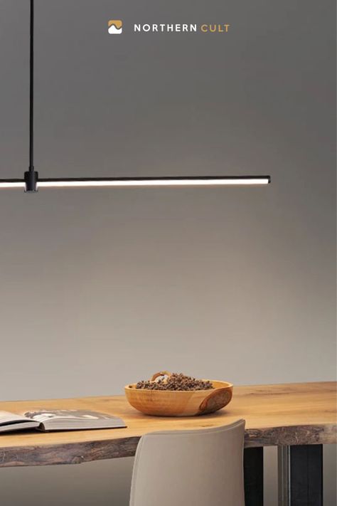 Minimalist Linear LED Pendant Lights Minimal Chandelier, Kitchen Island Living Room, Linear Pendant Lighting, Island Living Room, Lamp Kitchen, Linear Light, Linear Pendant Light, Kitchen Pendant, Linear Lighting