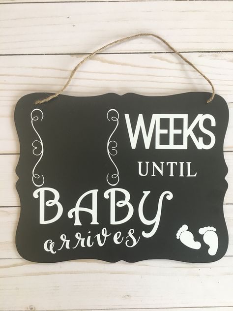 Baby Chalkboard Signs, Baby Countdown, Chalkboard Baby, Slate Board, Countdown Sign, Chalkboard Markers, Baby Silhouette, Personalised Gifts Handmade, Family Reading