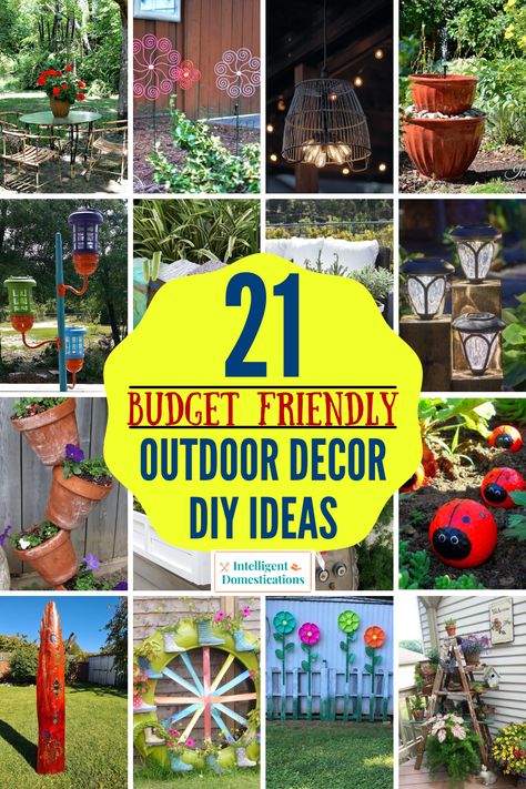 DIY outdoor decorating ideas Diy Backyard Decor, Outdoor Decorating Ideas, Diy Yard Decor, Garden Crafts For Kids, Yard Art Crafts, Diy Lawn, Minimalist Garden, Lawn Art, Tranquil Retreat