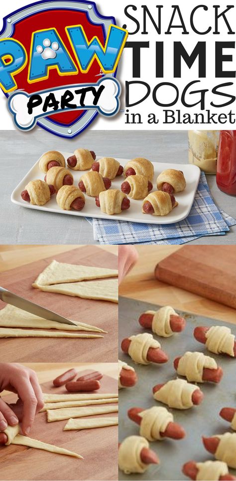 LINDA IDEA Y FÁCIL Paw Patrol Party Ideas, Party Food On A Budget, Cheap Snacks, Crescent Dogs, Kids Birthday Food, Cheap Snack, Birthday Snacks, Birthday Party Snacks, Oktoberfest Party