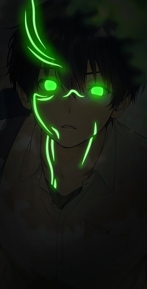 Art Glow Anime, Leon Anime, Green Anime Wallpaper, Glow Anime, 2160x3840 Wallpaper, Best Anime Drawings, Glowing Art, Anime Canvas Art, Neon Wallpaper