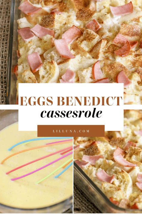 Eggs Benedict Casserole - the perfect breakfast dish made with English muffins, Canadian bacon, eggs and more. It's perfect for weekends and holidays. #eggsbenedictcasserole #eggsbenedict #casserole #breakfastdish #breakfast Recipe For English Muffins, Easy Eggs Benedict Casserole, Egg Dishes Recipes, Benedict Casserole, Eggs Benedict Casserole, Easy Eggs Benedict, English Muffin Recipes, Bacon Eggs, Canadian Bacon