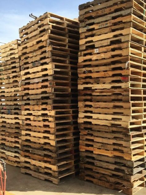 Pallets For Sale, Diy Pallet Bed, Pallet Crates, Pallet Beds, Pallet House, Used Pallets, Plastic Pallets, Inexpensive Furniture, Wooden Pallet Projects