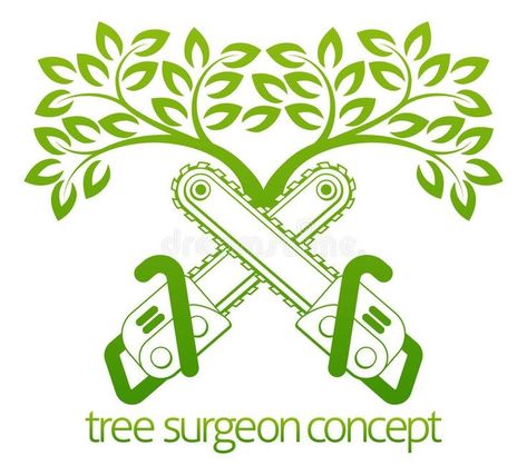 Tree Surgeon Cainsaws and Tree Design stock illustration Arborist Logo, Dog Stencil, Tree Surgeons, Tree Tree, Tree Logos, Tree Service, Tree Drawing, Facebook Image, Tree Design