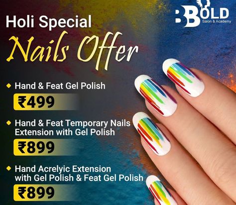 slay holi with these nail art designs #happyholi #holi #festvil #holi Holi Nails Art, Holi Nails, Holi Special, Special Nails, Happy Holi, Nail Extensions, Nails Art, Art Designs, Gel Polish