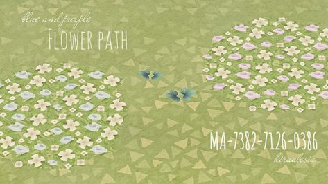 Fairy Island, Flower Path, Cottagecore Ideas, Pink Island, Path Design, Acnh Codes, Grass Flower, Theme Nature, Blue And Purple Flowers