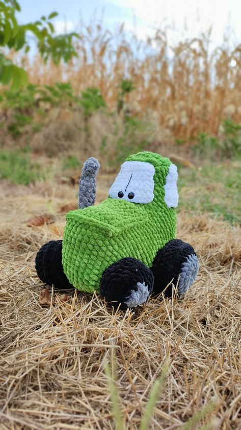 This is the softest Plush Tractor a hand can ever touch. Completely safe for children and babies to sleep and play with. No metal elements have been used here. It's an unique and surprising gift for birthday , baby shower or first photo session. The Plush Tractor is made out of the softest hypoallergenic "baby yarn" on the market and stuffed with soft hypoallergenic silicone fluff. It has children safe Secure Screw Eyes. Size: length 7,80inches (20cm). Height 7,10inches (18cm) Available in Crochet Tractor, Crochet Farm, Crochet Green, Plush Crochet, Green Tractors, Mini Crochet, Baby Yarn, Stuffed Toy, Gift For Birthday