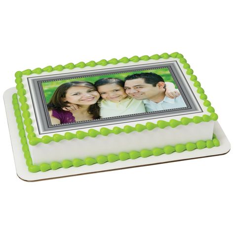 Silver Frame Cake With Photos On It, Cake With Picture On It, Picture Cake, Dairy Queen Cake, Edible Cupcake Toppers, Simple Nutrition, Mothers Day Cake, Birthday Places, Cake Online