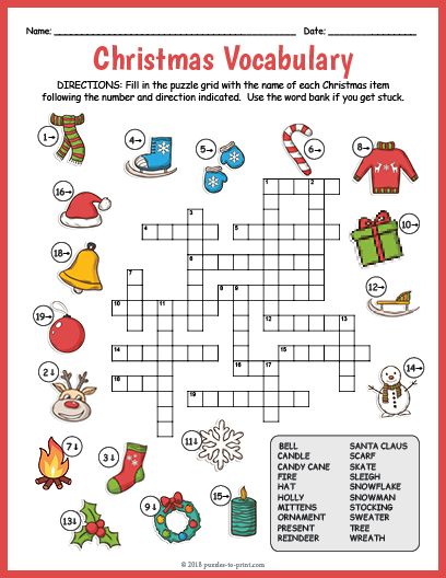 Christmas Crossword Puzzles, Christmas Crossword, Puzzle Worksheet, Christmas Word Search, English Christmas, Christmas Worksheets, Free Puzzles, Christmas Puzzle, Christmas School