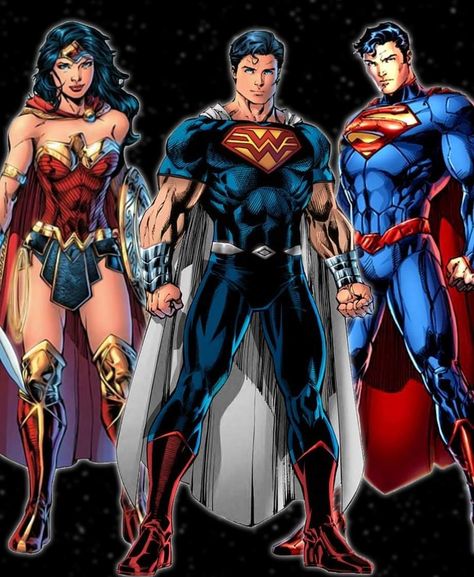 Wonder Woman Fanart, Justice League Art, Superman And Wonder Woman, Dc Trinity, Justice League Comics, Superman Gifts, Superman Artwork, Dc Comics Wallpaper, Superman Art