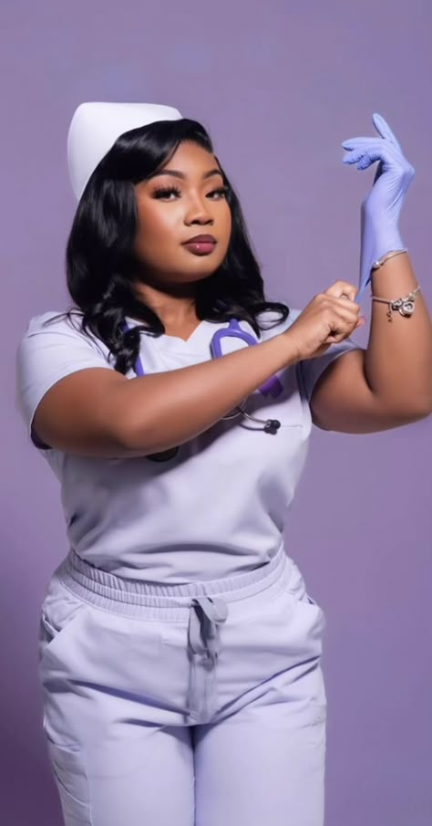 Nurse Poses Photo Ideas, Medical School Graduation Pictures Photo Ideas, Graduation Photoshoot Nursing, Nurse In Scrubs Photoshoot, Nurse Grad Pics Scrubs, Medical Graduation Pictures, Black Nurse Photoshoot Photo Ideas, Photoshoot In Scrubs, Nursing Student Photoshoot Photo Ideas