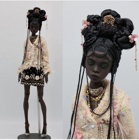 Fantasy Art Dolls, Black Dolls, Unique Dolls, Hair Reference, Children's Toys, Black Doll, Pretty Dolls, Ooak Dolls, Custom Dolls