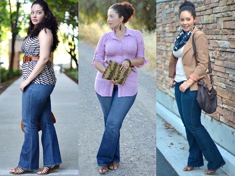 Plus Size Inspiration with flare jeans Bootcut Jeans Outfit Plus Size, Plus Size Flare Jeans Outfits, Pants For Plus Size Women, Plus Size Flare Pants, Flare Jean Outfits, Pants For Plus Size, Flair Jeans Outfit, Plus Size Poses, Flare Jean Outfit