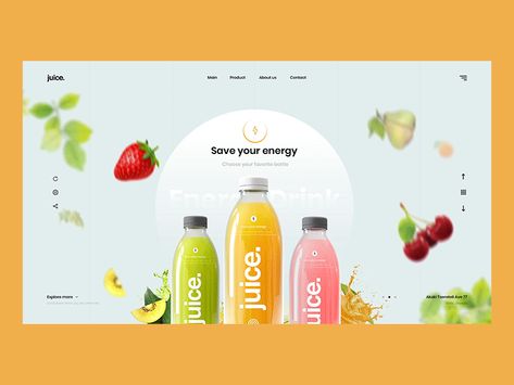 Juice energy drink energy fruit juice branding typography logo design web ux ui Fruit Juice Logo, Fruit Logo Design, Juice Logo, Typography Logo Design, Food Web Design, Fruit Logo, Juice Branding, Juice Packaging, Ui Design Website