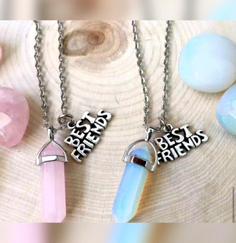 Best Friends Necklaces, Rose Quartz Necklace Pendants, Bff Jewelry, Best Friend Bracelets, Friend Jewelry, Bff Necklaces, Best Friend Jewelry, Best Friend Necklaces, Friend Bracelets