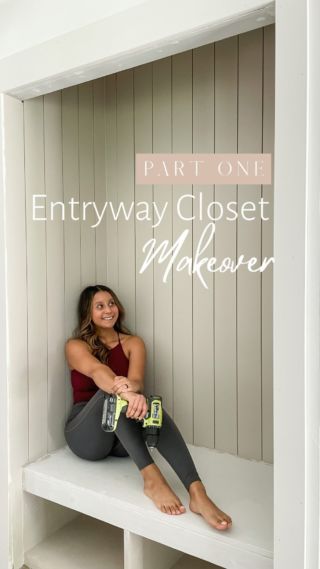 Entry Closet Mudroom Entryway, Foyer With Coat Closet, Drop Zone Ideas Entryway Closet, Diy Coat Closet Entryway, Coat Closet Makeover Entryway Entry Ways, Closet Mudroom Entryway Diy, Closet Made Into Mudroom, Front Entry Closet Ideas, Closet To Mudroom Convert Diy