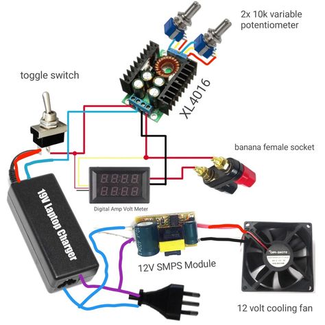 Variable Power Supply Circuit, Power Supply Design, Power Supply Circuit, Electronics Mini Projects, Electronics Projects Diy, Circuit Diagram, Diy Electronics, Electronics Projects, Arduino