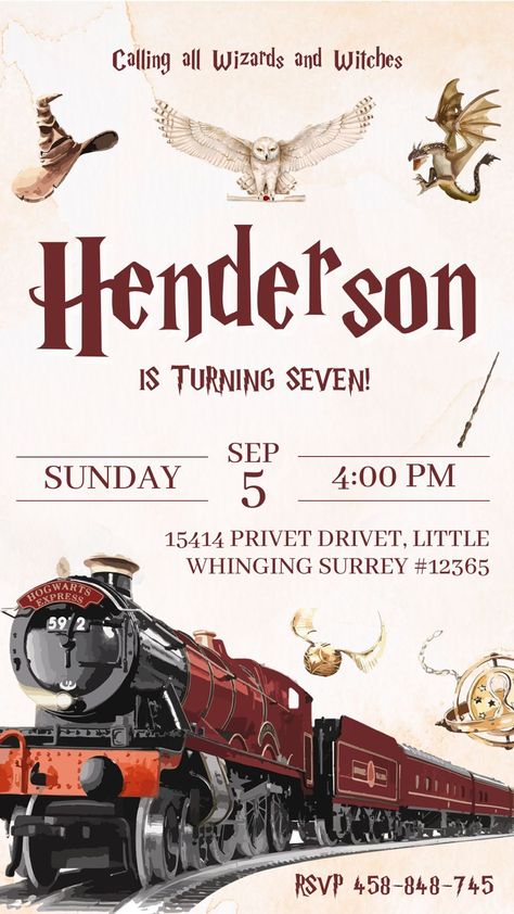 Birthday Invitations Harry Potter, Harry Potter Invite, Harry Potter Party Invitations, Harry Potter Invitations, Harry Potter Theme Birthday, Cumpleaños Harry Potter, Harry Potter Bday, Festa Harry Potter, Theme Harry Potter