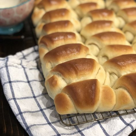 Colleen's Potato Crescent Rolls Cresant Rolls, Crescent Rolls Recipe, Gluten Bread, Thanksgiving Rolls, Yeast Starter, Potato Roll, Baked Rolls, Crescent Roll Recipes, Roll Recipes