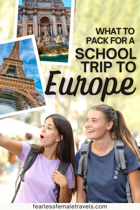 Exactly What to Pack for a High School Trip to Europe School Trip To France, Europe Trips, Cultural Travel, Trip Packing, Europe Tour, Travel Secrets, 7 Continents, Trip To Europe, Packing Guide