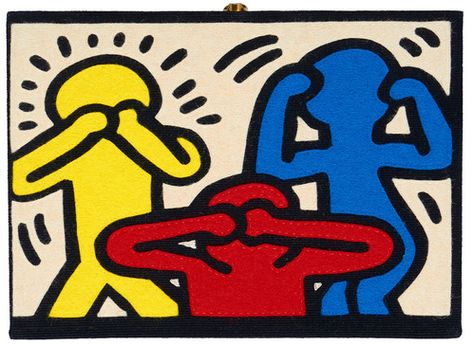 Keith Haring Prints, Keith Haring Art, Haring Art, Claes Oldenburg, Jasper Johns, See No Evil, Roy Lichtenstein, Graffiti Drawing, Upcycled Denim