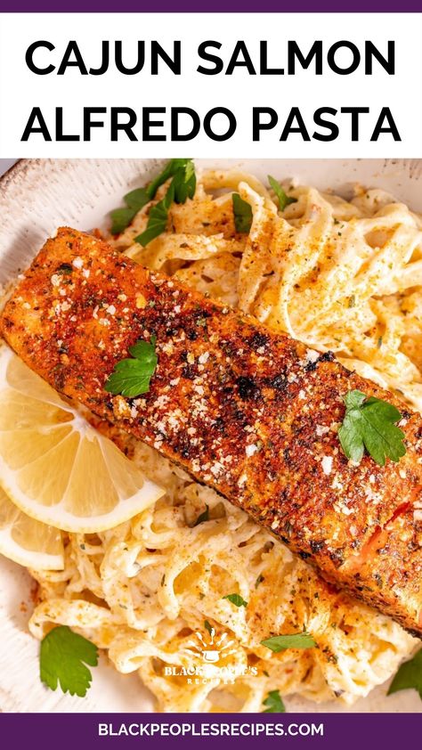 Alfredo Pasta With Salmon, Salmon Shrimp Alfredo, Salmon Over Pasta, Salmon With Alfredo Pasta, Salmon And Alfredo Pasta, Salmon Alfredo Pasta Cajun, Salmon Fettuccine Alfredo, Cajun Salmon Pasta Recipes, Salmon Alfredo Pasta Recipes