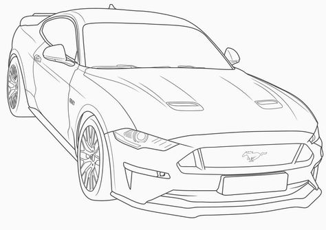 mustang car Simple Car Drawing, Mustang Drawing, Car Drawing Easy, Cartoon Car Drawing, Car Animation, Mustang Car, Cool Car Drawings, Graph Paper Art, Family Cartoon