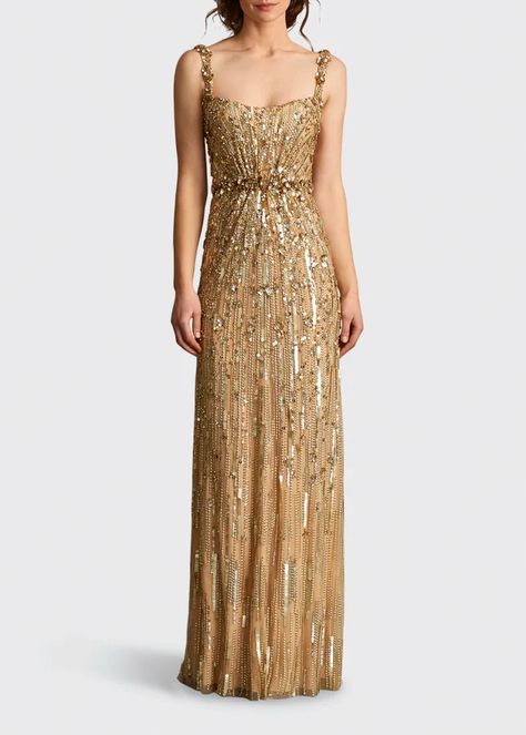 Golden Gowns Dresses, Aline Evening Gown, Golden Evening Dress, Embellished Wedding Guest Dress, Golden Gala Dress, Golden Dress Outfit, Formal Night Dress, Gold Formal Dresses, Gold Engagement Dress