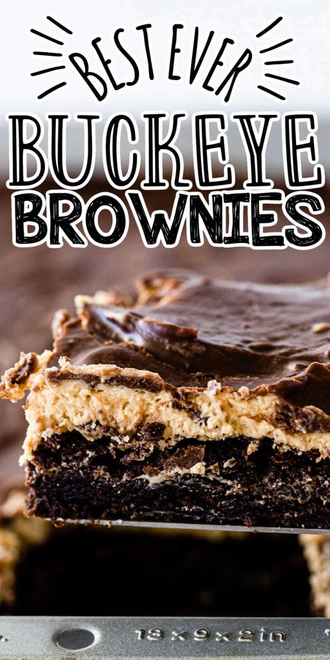 Buckeye Brownies Recipe, Buckeye Cake, The Best Brownie Recipe, Buckeye Brownies, Best Brownie Recipe, Brownies Recipe Homemade, Chocolate Pie Recipes, Baking With Almond Flour, Chocolate And Peanut Butter