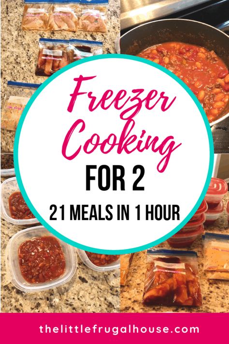 One Pan Skillet Freezer Meals to Make Ahead - The Little Frugal House Quick Freezer Meals, Freezer Meals For Two, Meals In Bulk, Cooking For 2, Meals For 2, Chicken Freezer Meals, Freezer Dinners, Freezer Friendly Meals, Freezable Meals