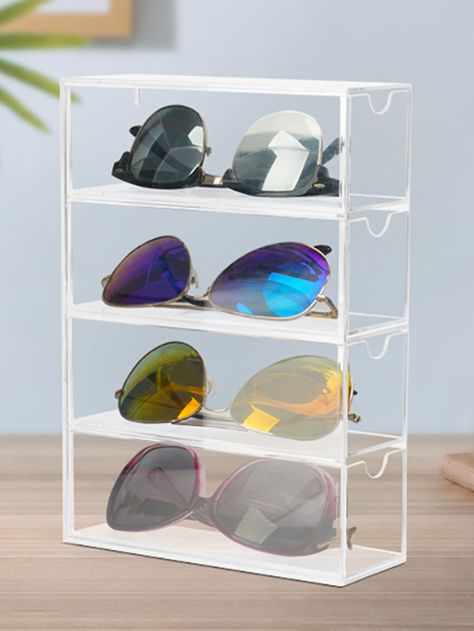 1pc Multi-layer Glasses Storage Rack Glasses Organizer, Types Of Sunglasses, Eyewear Display, Sunglasses Organizer, Glasses Storage, Clear Sunglasses, Sunglasses Display, Sunglasses Storage, Clear Glasses