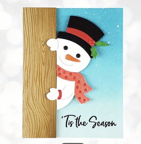 Peeking Snowman, Aliexpress Dies Cards, Hero Arts Cards, Diy Greeting Card, Simple Christmas Cards, Snowman Cards, Christmas Card Art, Hat Stands, The Snowman