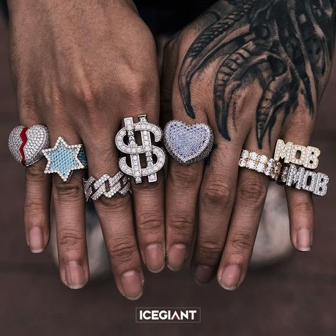 Rapper Rings, Big Diamonds, Diamond Icon, Rapper Jewelry, Hip Hop Rings, Expensive Jewelry Luxury, Big Diamond, Dope Jewelry, Expensive Jewelry