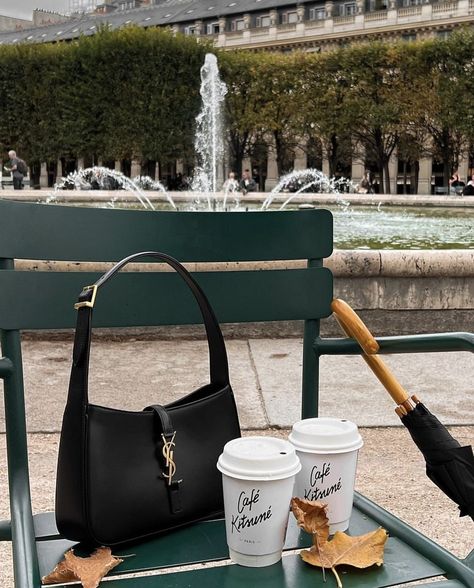 Paris Content Ideas, Saint Laurent Cafe Paris, Ysl Bag Aesthetic, Paris Pictures Instagram, Ysl Coffee, Pink Mamma Paris, Night Eiffel Tower, Paris Poses, Aesthetic Eiffel Tower