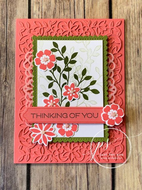 Tina Zinck, Happy Cards, Thank You Note Cards, Vine Design, Design Stamps, Card Tutorial, Stamping Up Cards, Flowering Vines, Get Well Cards