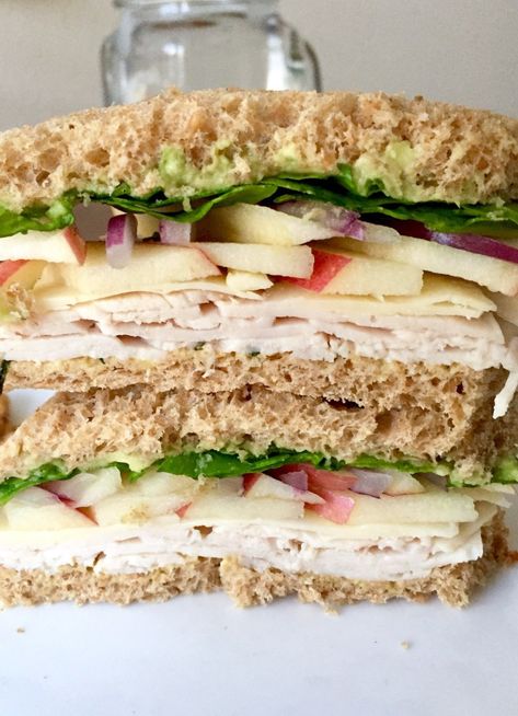 Cheddar Sandwich, Turkey Apple, Cold Sandwich Recipes, Apple Cheddar, Cold Sandwiches, Thanksgiving Leftovers, Apple White, Fall Flavors, Sandwiches For Lunch