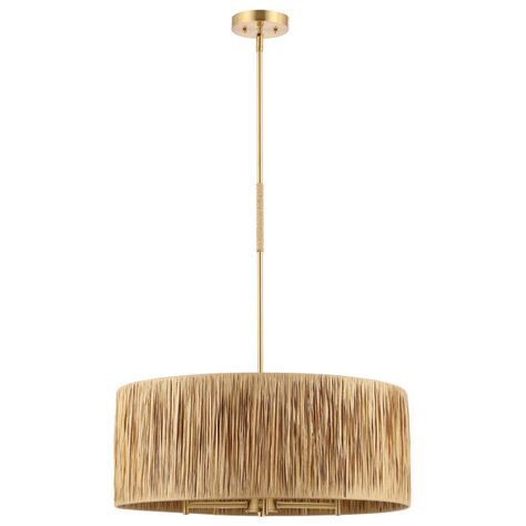 Joss & Main Nieve 1 - Light Drum Pendant - Wayfair Canada Living Room Entryway, Drum Pendant, Natural Gold, Kitchen Island Lighting, Gold Paper, Natural Shades, Modern Ceiling Light, Lighting Store, Island Lighting