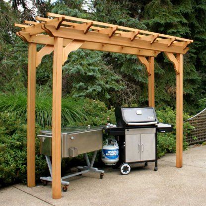 Creekvine Designs New Dawn Cedar Pergola | Hayneedle Small Pergola, Pergola Diy, Cheap Pergola, Pergola Swing, Wood Pergola, Metal Pergola, Pergola Attached To House, Garden Vines, Pergola Canopy