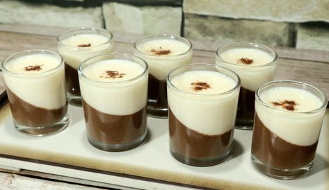 Black Sambo Dessert, Milk Chocolate Mousse, Dessert Cups Recipes, Dessert Cups, Chocolate Mousse, Shot Glasses, Milk Chocolate, Chocolate Milk, Sweet Recipes