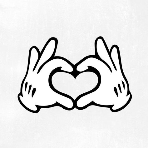 Hand Heart Tattoo, Mickey Hands, Whatsapp Wallpapers Hd, Idee Cricut, Hand Heart, Mickey Mouse Art, Svg Disney, Disney Svg, Heart Svg