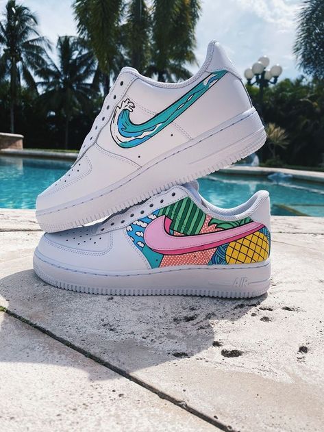 Painted Shoes Diy, Custom Sneakers Diy, Custom Af1, Custom Painted Shoes, Custom Shoes Diy, Diy Sneakers, Nike Shoes Air Force, Nike Air Force One, Painted Sneakers