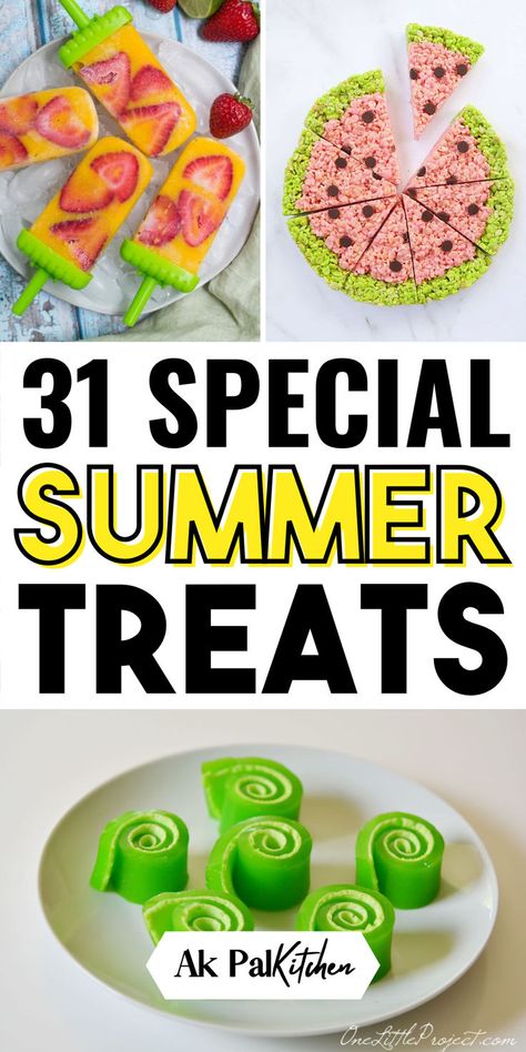 Summer treats are perfect for sunny days. Discover refreshing summer desserts that are easy to make. Enjoy frozen summer dessert recipes and healthy summer snack ideas that are perfect for kids. Try no-bake summer desserts, ice cream recipes, and delicious summer popsicles. Create fruit-based summer treats for a light and healthy option. Ideal for summer parties and picnics, these BBQ desserts are quick to prepare. These poolside snacks and drinks will make any party special. Summer Treat Recipes, Cold Refreshing Snacks, Fun Summer Treats For Kids, Diy Summer Snacks, Cool Summer Treats, Summer Snack Crafts For Kids, Summer Fruit Snacks, Kids Summer Treats, Summer Treats To Make