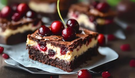 Cherry Cheesecake Brownies - Valerie Recipes Cherry Cheesecake Brownies, Vanilla Brownies, Cherry Filling, Cherry Cheesecake, Cheesecake Brownies, Brownie Batter, Christmas Sugar Cookies, Sweet Cherries, Decadent Desserts