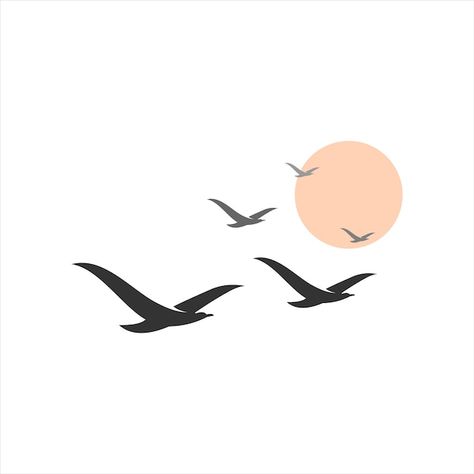 Animal illustration school of birds flyi... | Premium Vector #Freepik #vector #flock #flock-birds #dove-silhouette #bird-silhouette Birds Simple Drawing, Flock Of Birds Drawing, Bird Shilloute Flying, Flying Birds Illustration, Bird Vector Art, Bird Sillhoute, Simple Bird Illustration, Birds Flying Painting, Birds Silhouette Flying