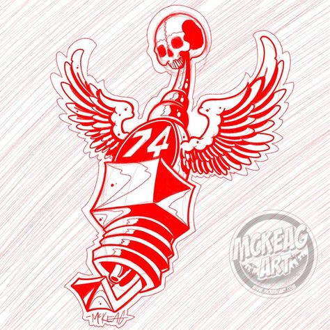 Mace Tattoo Heart, Rat Rod Tattoo Ideas, Racing Skull Tattoo, Skeleton Motorcycle Tattoo, Skull And Motorcycle Tattoo, Hot Rod Tattoo, Mechanic Tattoo, Motorcycle Artwork, Bike Tattoos