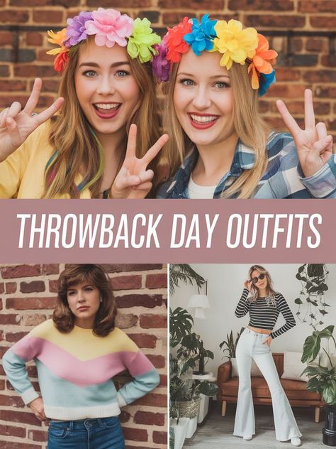 Through Back Thursday Spirit Week: Iconic Looks to Try Throwback Day Outfits, Thursday Outfit Ideas, Ideas For Spirit Week, Throwback Thursday Outfits, Throwback Day, Creative Outfit Ideas, Thursday Outfit, Throwback Outfits, 90s Fashion Outfits Hip Hop