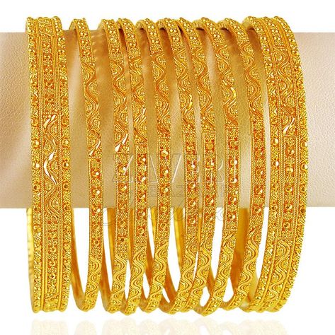 22kt Gold indian bangles set Indian Bangles Set, Gold Bangles Set, 22k Gold Bangles, Indian Bangles, Gold Bangles For Women, Gold Bangle Set, Gold Jewelry Simple Necklace, Bangles Set, Gold Jewelry Sets