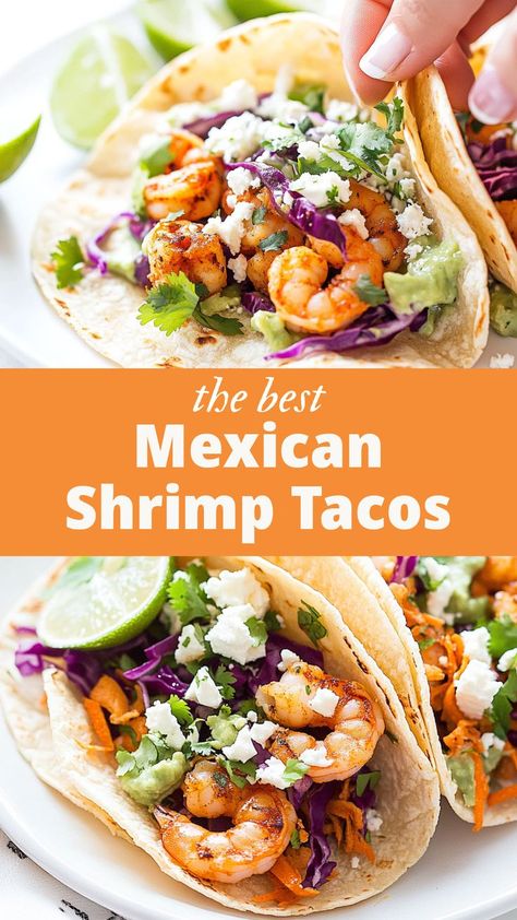 Mexican cuisine is renowned for its bold flavors, fresh ingredients, and vibrant colors. Shrimp, with its tender and juicy texture, shines as the perfect canvas for a medley of Mexican spices. Shrimp Recipes Tacos Easy, Shrimp Tacos From Frozen Shrimp, Creamy Shrimp Tacos, Mexican Food Recipes Shrimp, Shrimp Tacos Easy Recipe, Shrimp Taco Toppings, Authentic Shrimp Tacos, Mini Shrimp Tacos, Chicken And Shrimp Tacos