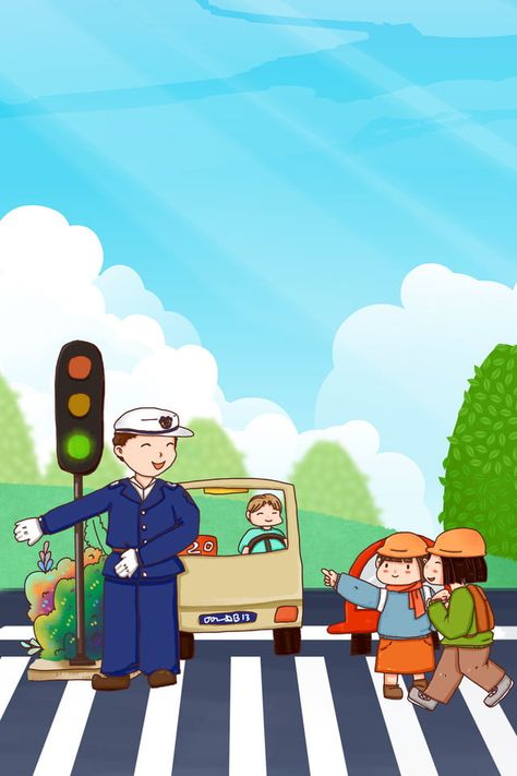 Road Safety Poster, Safety Cartoon, Safety Pictures, Road Traffic Safety, Picture Comprehension, Traffic Rules, Blue Background Wallpapers, Picture Composition, Drawing Competition