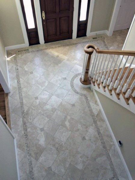 Traditional Home Entryway Tile Design Idea Inspiration Foyer Tile Ideas, Entryway Tile Floor, Foyer Tile, Marble Foyer, Best Flooring For Kitchen, Entryway Tile, Foyer Flooring, Entry Tile, Entryway Flooring